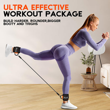 HPYGN Ankle Resistance Bands with Cuffs, Ankle Bands for Working Out, Resistance Bands for Leg Butt Training Exercise Equipment for Kickbacks Hip Gluteus Training, Ankle Strap with Exercise Bands