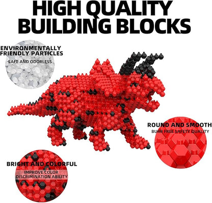 Fun Dinosaur Building Set 519 PCSTriceratops Creative Educational Toys Boys Girls 8+ Animal Figures Building Kit Model Jurassic Dino Blocks Toy Dispaly Present for Kids Adults