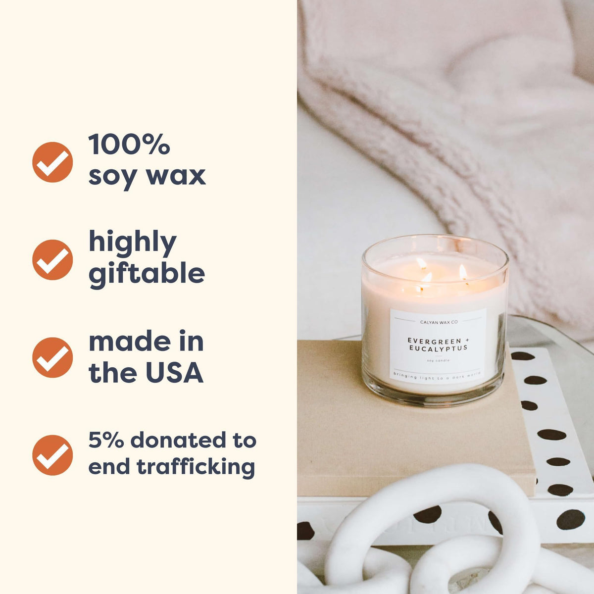 Calyan Wax Co. Apples & Maple Bourbon 3 Wick Scented Candle - 43 Hour Burn - Luxury 3 Wick Soy Candles - Clean Soy Wax Candles - Long Lasting Large Glass Jar Candle for Home - 14.9oz