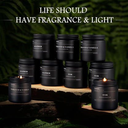 9 Pack Scented Candles Set Gifts for Men, Aromatherapy Candle Set with Scents （Tobacco & Vanilla/Apple Cinnamon/Amber）- Gift for Dad, Boyfriend, Birthday, Father’s Day, Anniversary