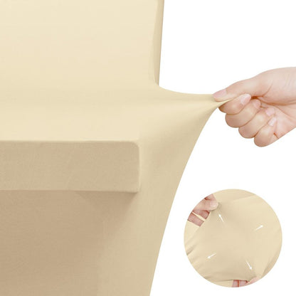 Utopia Kitchen Spandex Tablecloth 2 Pack [4FT, Champagne] Tight, Fitted, Washable and Wrinkle Resistant Stretch Table Cloth Rectangle Cover for Trade Show, Weddings & Parties [48Lx30Wx30H Inch]