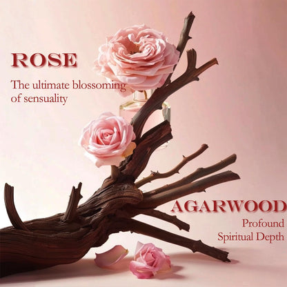 MOSROD Luxury Rose & Agarwood Scented Candles Gift Set, 2 Packs, Natural Soy Romantic Aromatherapy Jar Candle Gift for Her, Intimate Ambiance Pink Rose Candles for Home Fragrance Housewarming Gifts
