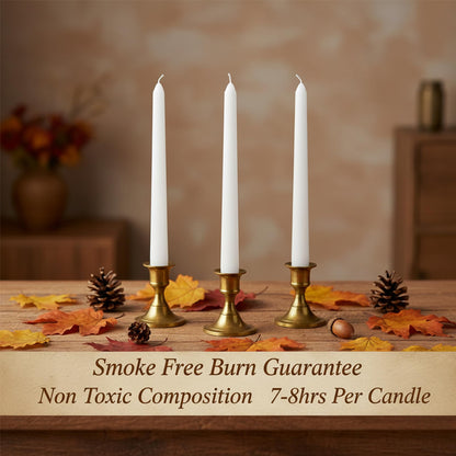 CANDLESEE 4 Pack White Taper Candles丨Taper Candles 10 Inch Dripless丨Unscented & Smokeless Candlesticks Bulk丨7-8 Hours Long Burning Tall Candles丨Ideal for Christmas Weddings Parties Dinner