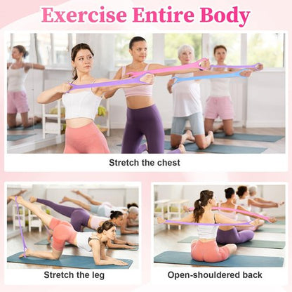 Hiboom 12 Pcs Figure 8 Fitness Resistance Band 2025 Figure 8 Exercise Bands Bulk for Women Men Silicone Exercise Band Upper Body Workout Equipment for Home Yoga and Gym Workout