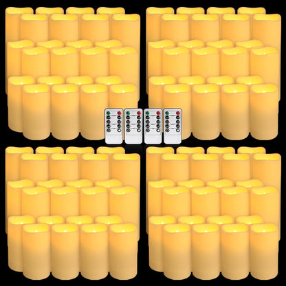 Wfmolcand 96-Pack LED Flameless Candles with Remote Control - Perfect for Home, Parties, and Special Occasions - Create a Magical Ambiance Effortlessly(Three Sizes)