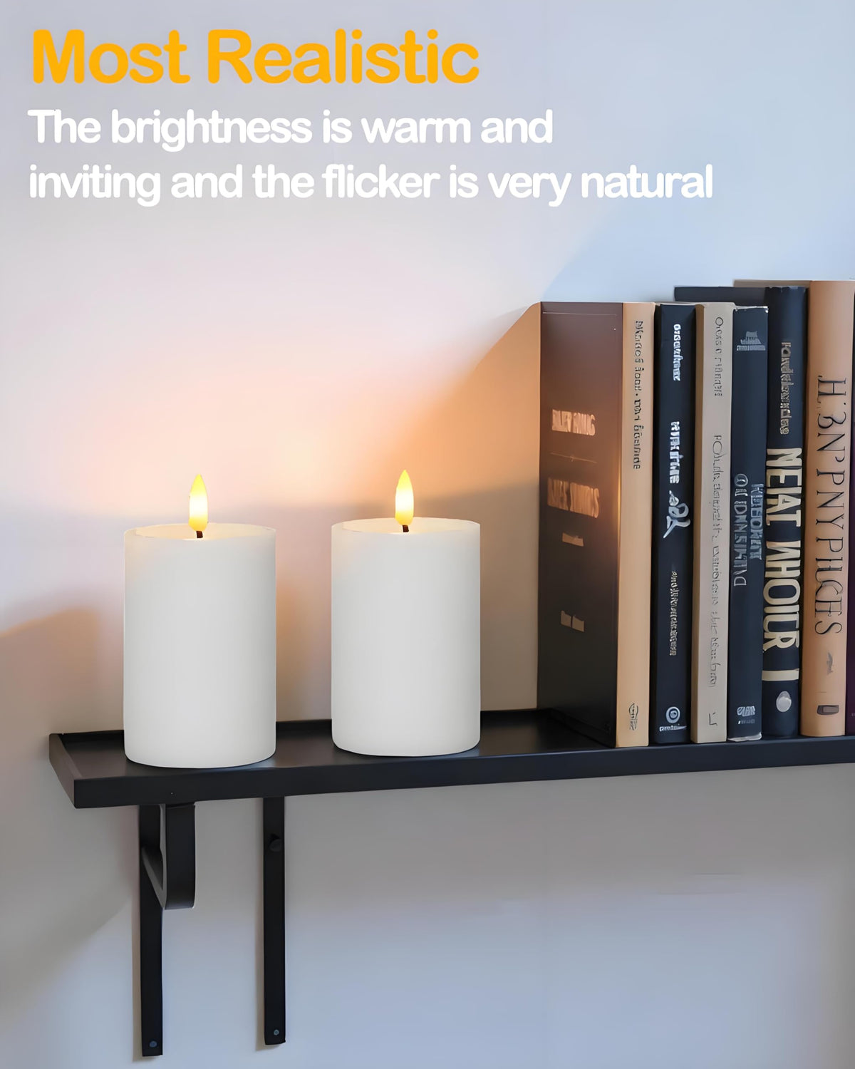 Gmnee 3"x6" Outdoor Waterproof Flameless Candles with Remote and Timers, LED Candles, Battery Operated Candles, Electric Fake Pillar Candles for Patio, Porch, and Lanterns Decor (White, Plastic)
