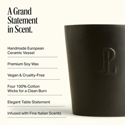Preston Lane Highrise Extra Large 72oz Scented Candle – 4-Wick Non-Toxic Soy Candle, Hand-Poured in USA | Elegant Ceramic Vessel, Long-Burning Large Candle, Ideal Housewarming Gift & Bedroom Essential