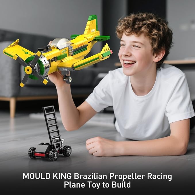 Mould King 24060 Race Plane Building Toy for Kids 562PCS Propeller Airplane Model Blocks Set for Display Collection STEM Toy Gift for Boys and Girls Ages 8+