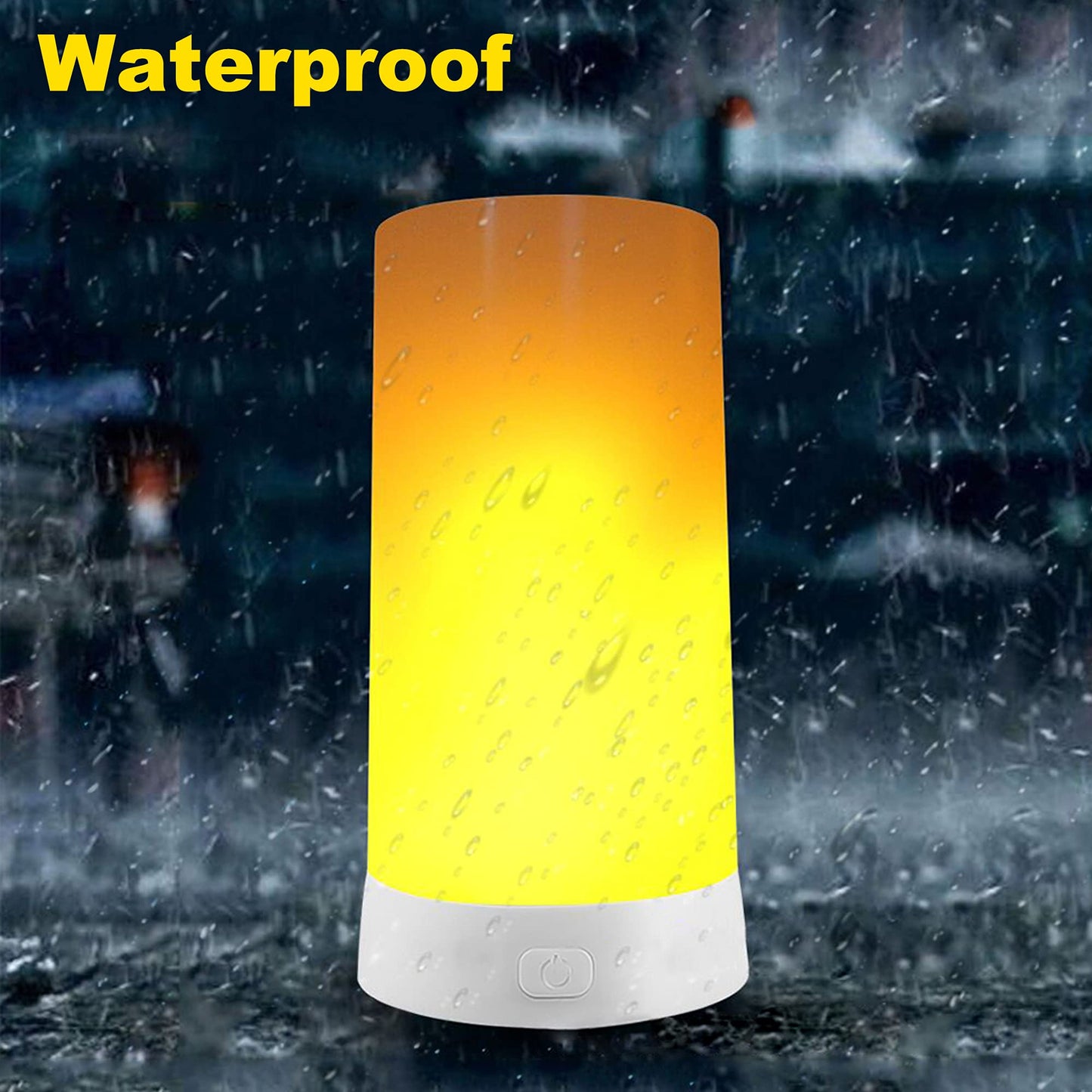 Lpraer 2Pack LED Flame Light, USB Rechargeable 4 Modes Flickering Flame Candle Lantern with Remote Timer Gravity Sensing Effect Magnetic Base Waterproof Dimmable Outdoor Indoor Lamps