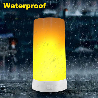 Lpraer 2Pack LED Flame Light, USB Rechargeable 4 Modes Flickering Flame Candle Lantern with Remote Timer Gravity Sensing Effect Magnetic Base Waterproof Dimmable Outdoor Indoor Lamps