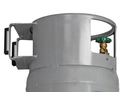 Flame King 100LB Empty Propane Tank with Wheels, Horizontal & Vertical LP Cylinder with Built-in Gauge for Fire Tables, Fire Pits, Patio Heaters, Barbeques, Lunch Trucks, Weed Torches & Truck Campers