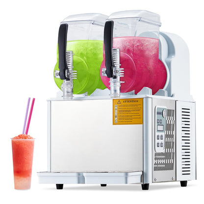 Commercial Slushy Machine, 4Lx2 Double Tank Margarita Machine, Stainless Steel High-Speed Self-Cleaning Frozen Drink Slushie Machine for Bars Restaurants Cafe Home Use