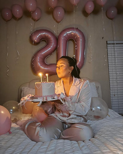 Pearlescent Pink Number 0 Balloon 40 Inch, 0 Balloon Number for 10th 20th 30th 40th 50th 60th Birthday Decorations, Pearlescent Pink Party Supplies