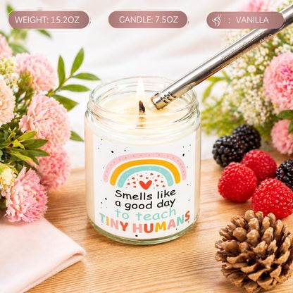 Kindergarten Teacher Gifts, Thoughtful Kindergarten Teacher Appreciation Gifts, Vanilla Soy Candle, Relaxing Preschool Teachers and Elementary Teachers Thank You Gift for End‑of‑Year Teacher Week