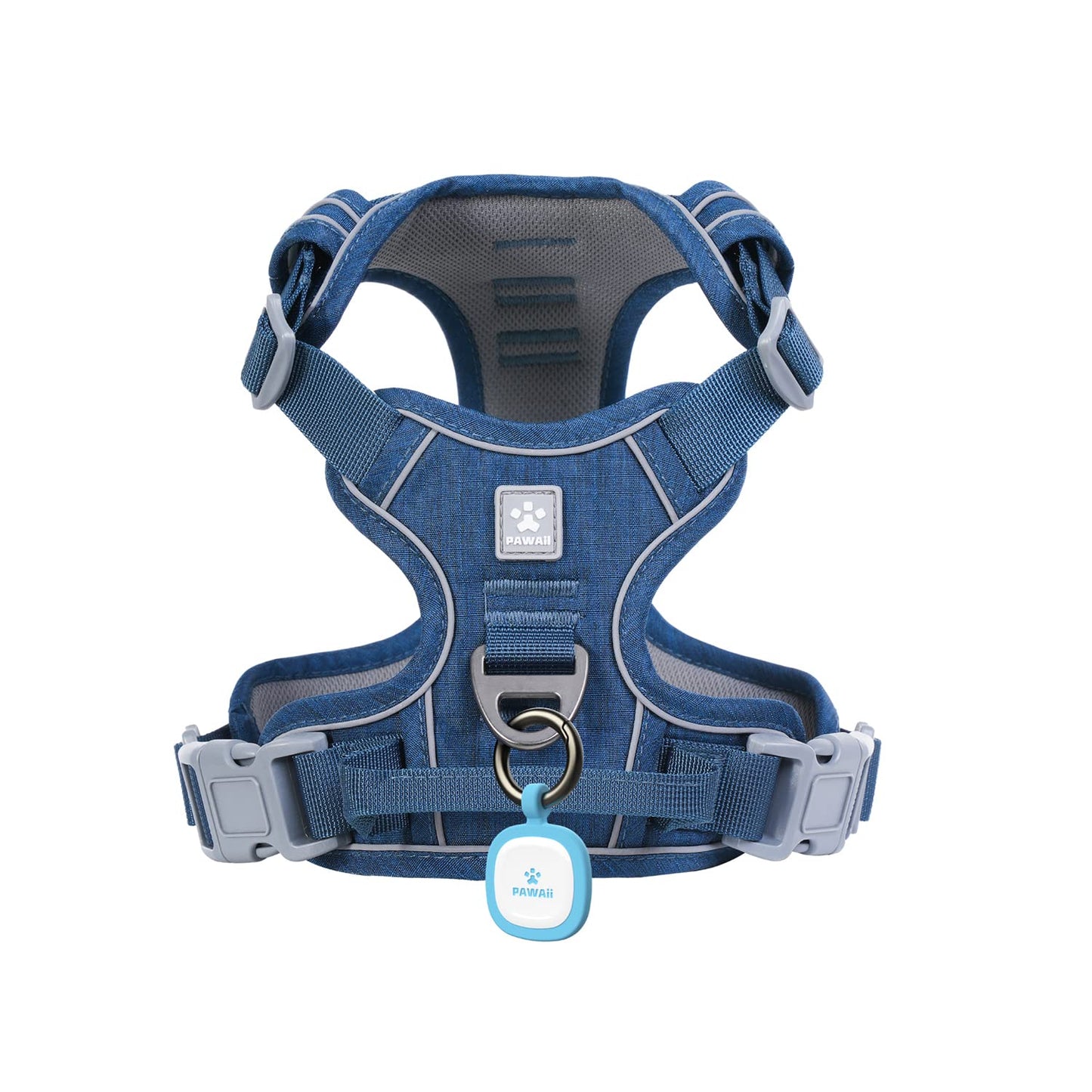 Pawaii No Pull Dog Harness with Pet ID Tag,Reflective Strips No Choke Front O Ring Breathable Mesh Adjustable Soft Padded Pet Vest with Easy Control Handle for Small Dogs