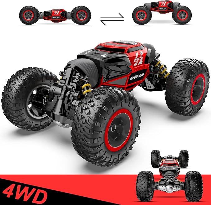 BEZGAR TD141 Remote Control Car - 1:14 Scale 4WD All-Terrains Large RC Cars for Kids 2.4GHz Transformable Stunt Cars Monster Truck Toys Christmas Birthday Gifts for Boys &amp Girls