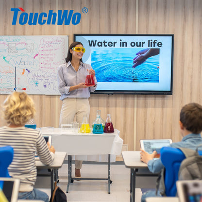 TouchWo 65 inch Interactive Touchscreen Monitor, Smart Board with 4K Display, Win-11 Electronic Whiteboard Touch Screen PC for Office and Classroom, Core i7 RAM 8G & ROM 512G