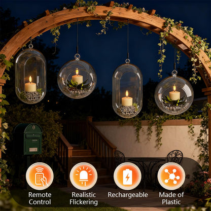 Ntewidbroansa Flameless Rechargeable Tea Lights with Remote Timer - LED Electric Candles Realistic Flickering for Valentines Decoration&Home Decor, Wedding Table, 6-Pack (Φ 1-1/2''×H 2'')