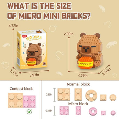 HIGH GODO Capybara Easter Party Favors Building Set 2120PCS Cute Capybara for Goodie Bag Stuffers Party Favors Birthday Easter Gifts for Adult Teens 14+ (Not Compatible with Major Brand)
