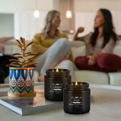 YOROXRG Scented Candles Gifts Set 12 Pack Soy Wax Travel Tin Jar Candles for Home 3.05 OZ for Mom for Christmas, Birthday, Thanksgiving, Mother's Day,Father'Day(Black)
