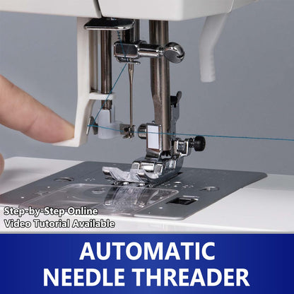 MILLEPUNTI MHP30 Electronic Sewing Machine, Big LCD Display, 40 Built-in Stitches, Accessory Kit, Automatic Needle Threader, Computerized Sewing Machine for Beginners, Seniors, Adults