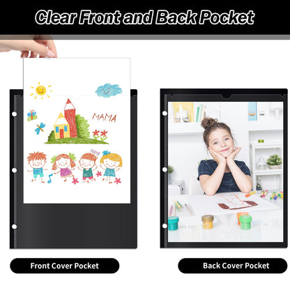 30 Pcs 3 Hole Punch Parent Teacher Communication Folders with Clear Front Pockets for 3 Ring Binders, 2 Pockets Homework Take Home Plastic Folders Classroom Folder for Kid Student (30, Dark Green)