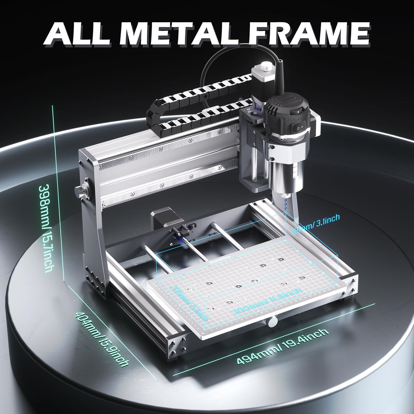 Genmitsu 3020-PRO Ultra CNC Router Machine, Upgraded 710W Spindle, All-Metal Engraver + 2PCS Upgrade CNC Router Vise Clamp for Large Woodworking & Metalworking Project