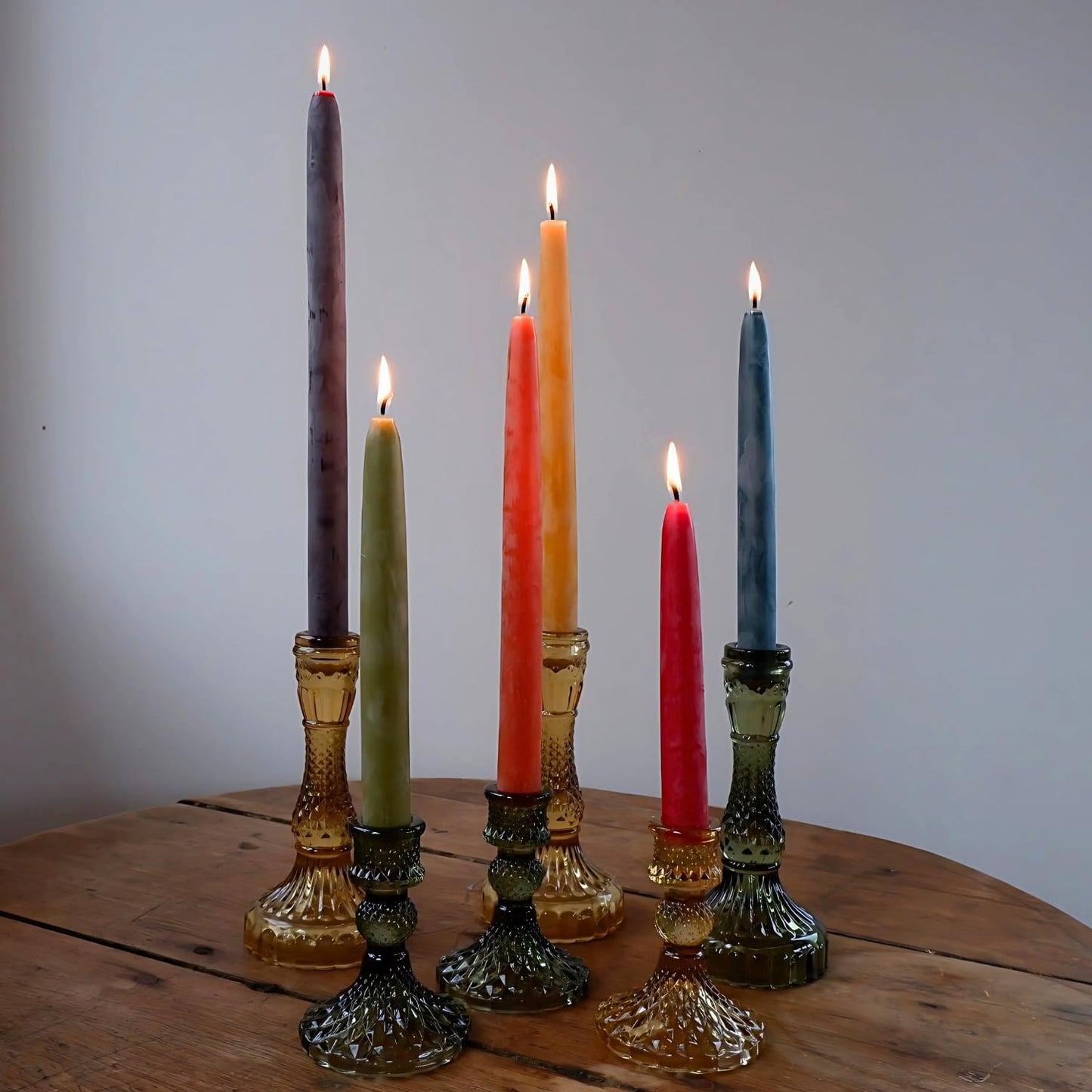 Candlestock Beeswax Taper Candles – Standard 7/8" Diameter, Pure 100% Natural USA Beeswax, Cotton Wick, Dripless, Long-Burning, Handmade in Woodstock, NY- 10 Inches - 1 Pair (2 Candles) - Plum Purple