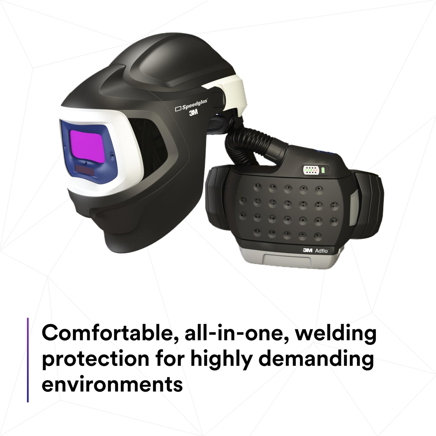 3M Adflo Powered Air Purifying Respirator HE System w 3M Speedglas Welding Helmet 9100 MP 37-1101-30iSW, 1 ea/Case
