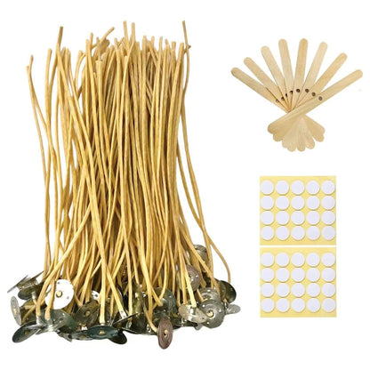 Candle Wicks 100 PCS 8 inch Hemp Candle Wicks 2.5mm Organic Beeswax Candle Wicks for Candle Making Candle Wick for Butter Candle Hemp Candle Wick