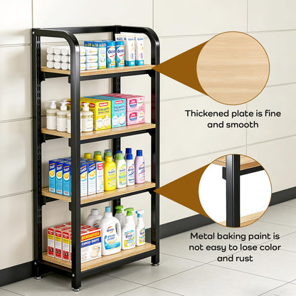DioOnes 51" Modern Gondola Shelving Unit, Heavy-Duty Double-Sided Retail Display Rack, Premium Wood & Metal Store Fixtures for Boutique, Pharmacy, Pet Store, Commercial Merchandise Stand (Island Unit)