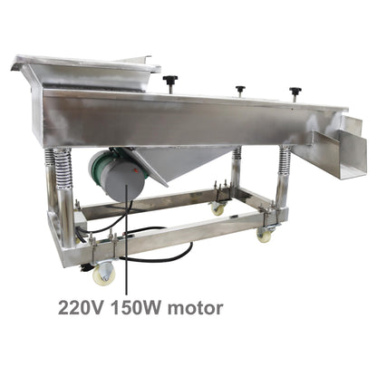 TECHTONGDA Straight Vibrating Sieve Screen Shaker Electric Linear Sifter Machine Stainless Steel One Layer One Motor 3m Screen Size 16×47inch 220V