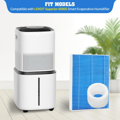 Gazeer 12-Pack Replacement Filters Compatible with LEVOIT Superior 6000S Smart Evaporative Humidifier + 6-Pack Top Fill Humidifier Replacement Filters Compatible with LEVOIT Humidifiers