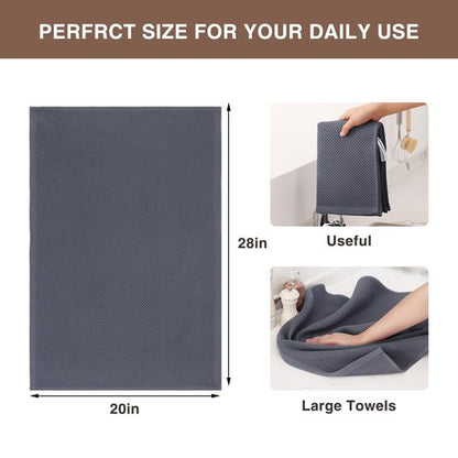 Homaxy 100% Cotton Oversized Waffle Weave Kitchen Dish Towels, Ultra Soft Absorbent Quick Drying Cleaning Towel, 20 x 28 Inches, 4-Pack, Dark Grey