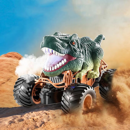 Bennol Remote Control Dinosaur Car 2.4Ghz RC Truck for Toddlers Electric Hobby RC Car Toys with Light &amp Sound Spray Birthday Gift for 3 4 5 6 7 8 Year olds Kids Boys Girl