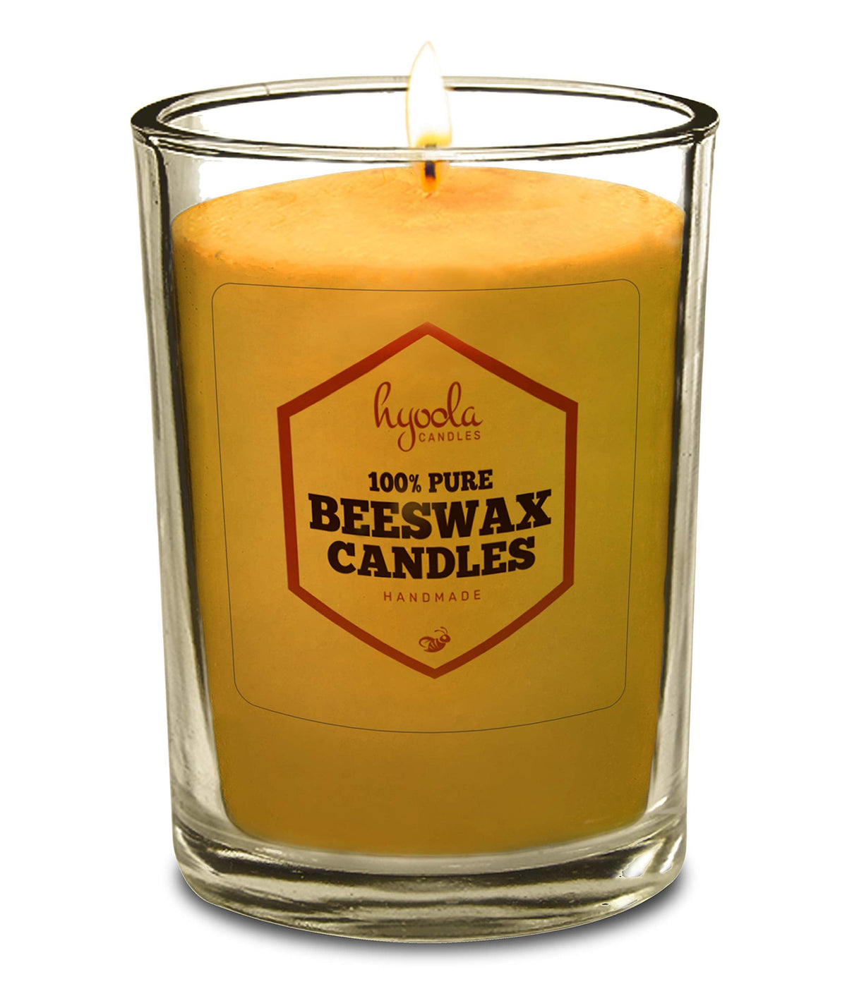 Hyoola Beeswax Votive Candles 3 Pack - Handmade, All Natural, 100% Pure Unscented Bee Wax Candle - Decorative, Golden Yellow Beeswax Candle - 30 Hour Burn Time