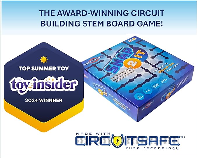Snap 2 It® Board Game Game of The Year Finalist A Race to Light Up The Game Will You Be First? for Kids and Adults – Promotes Creativity and Problem Solving STEM Toy