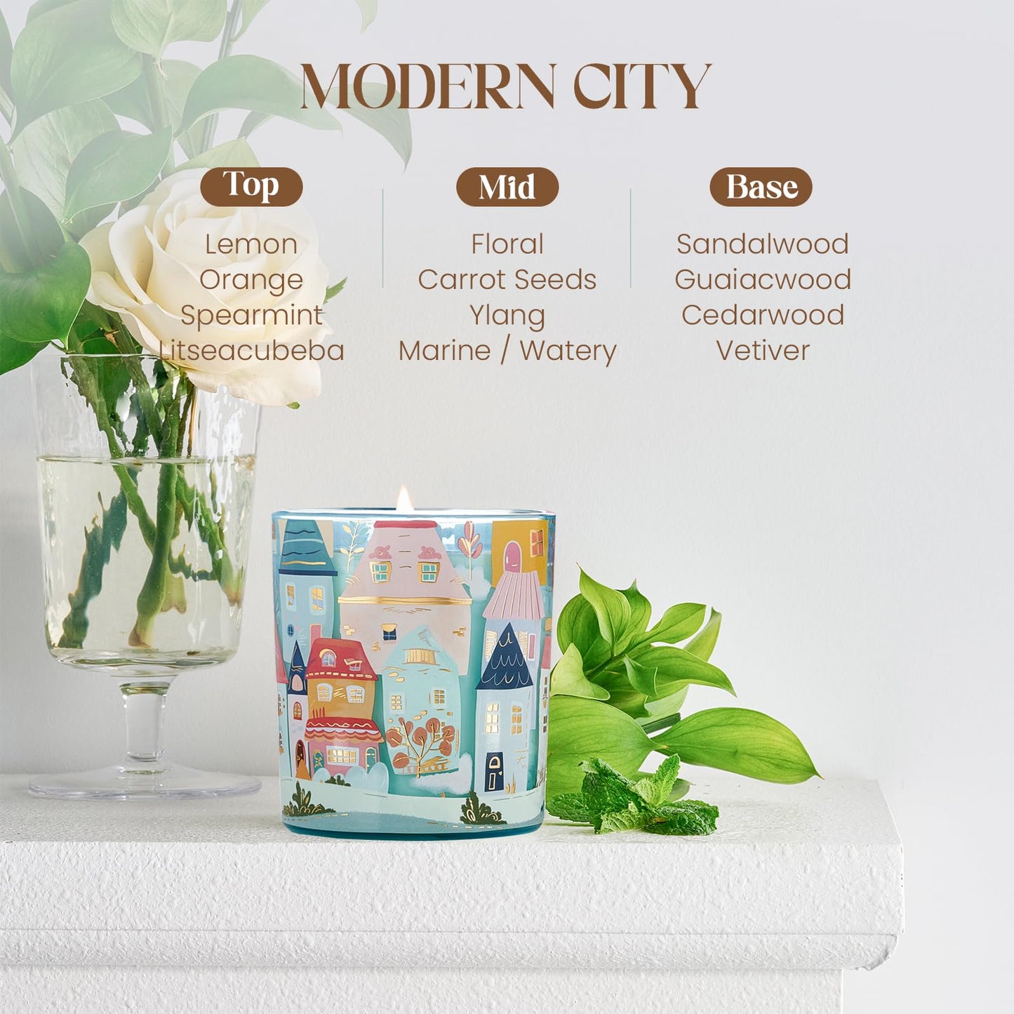 M&SENSE New York City Scent Soy Wax Aesthetic Candle - 10.2 oz | Natural Fragrance for Home& Book Candles | for Housewarming, Hostess Gifts&Home Deor,Thank You Gifts
