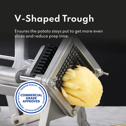New Star Foodservice Extra Heavy Duty French Fry Cutter 3/8" with Wall Bracket, Fixed Counter or Wall Mount, Cast Iron and Aluminum Body with Stainless Steel Components