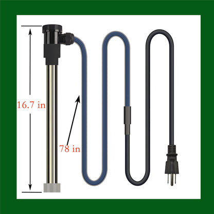 2000W Fully Submersible Water Heater of Baptismal Pool & Bathtub – Portable Immersion Electric Heater with Temp Control & WiFi Timer for Spa, Hot Tub, Bucket, Above Ground Pool & Inflatable Pool etc