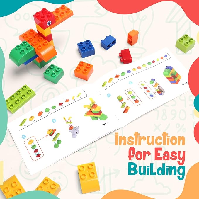 Building Blocks for Kids Toddlers 76 Pieces Large-Size Building Blocks Ideal STEM Toy for 3+ Year Old Kids