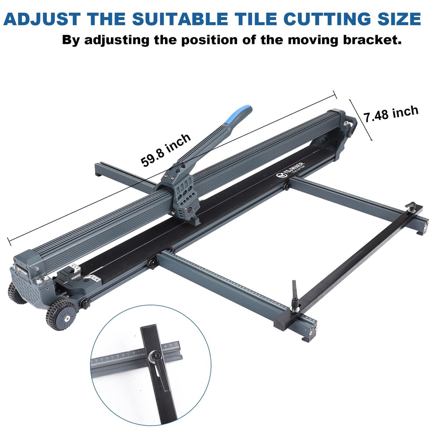 Manual Porcelain-Ceramic Tile Cutter YSJWAER - Tile Cutting Machine Suitable for Cutting Tiles Up to 48 Inch
