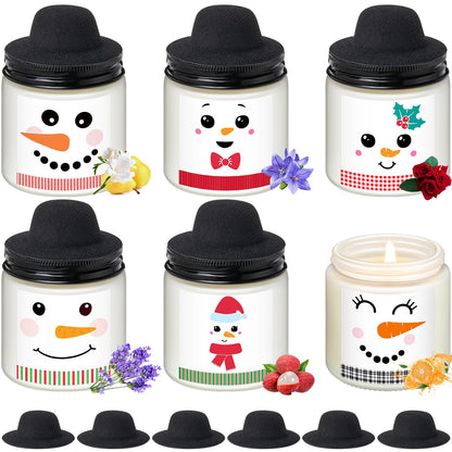 Lounsweer 12 Pcs Christmas Candles Bulk Gifts Set for Women Men 3.5oz Snowman Scented Candles Jar Soy Wax Candle with Mini Snowman Decor Cap for Christmas New Year Winter Decor