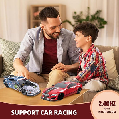 RC Drift Car Drifting RC Car 2.4GHz 1:16 Remote Control Cars 4WD High Speed Racing Vehicle with LED Lights Two Batteries and Drifting Tires Racing Sport Toy Cars for Adults Boys Girls Kids
