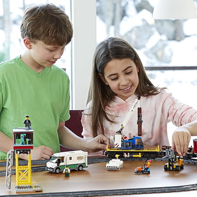 LEGO City Cargo Train 60198 Exclusive Remote Control Train Building Set with Tracks for Kids Top Present for Boys and Girls (1226 Pieces)