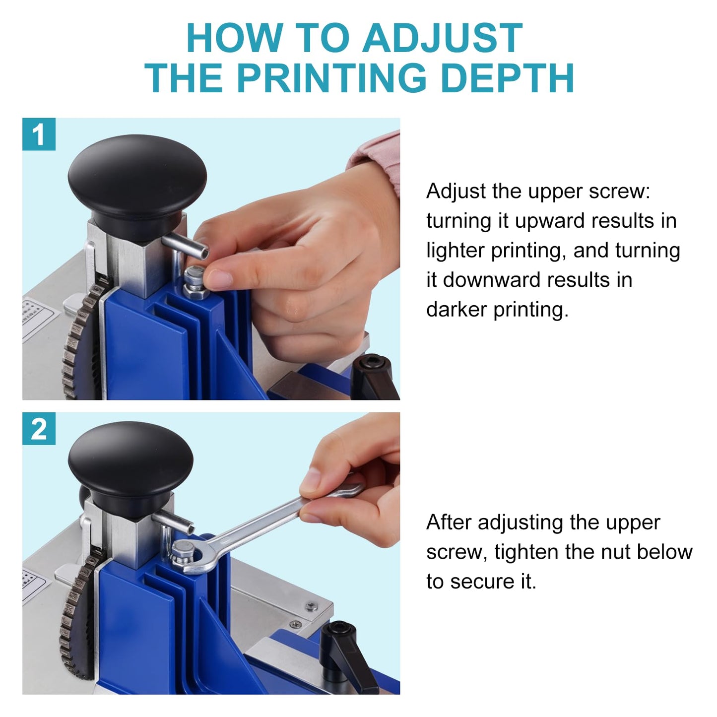 Consfly Metal Nameplate Stamping Machine Semi-Automatic Embosser Label Printing Marking Machine Dog Tag Printer (5mm Character Wheel)