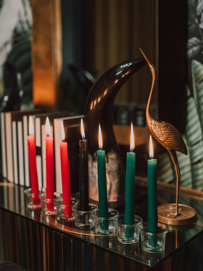 Topsics Kwanzaa Taper Candles Set of 7, 3 Red, 3 Green, 1 Black - 10 Inch Dripless Tall Candle Premium Quality Candles -Mishumaa Saba Candle