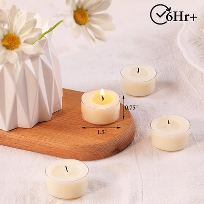 Jasmine Scented Tealight Candles – 14 Pack, 100% Pure Palm Wax, 6-Hour Burn, White Floral Aromatherapy Tea Lights for Romance, Relaxation, Home Spa, Clean Burn & Smokeless