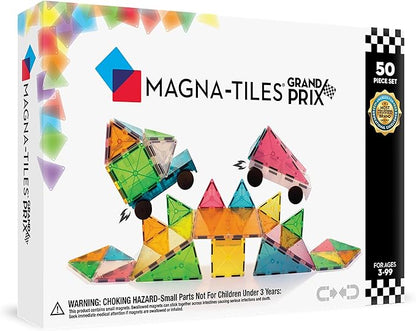 MAGNA-TILES Grand Prix 50-Piece Magnetic Construction Set The ORIGINAL Magnetic Building Brand