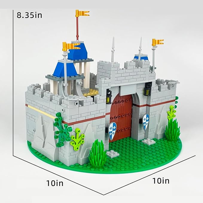 Usoway Medieval Knight Castle Building Blocks SetComes with 12 Knights FiguresCompatible with Lego Medieval Town Square Toysfor Adult and Children Ages 6+ 607016